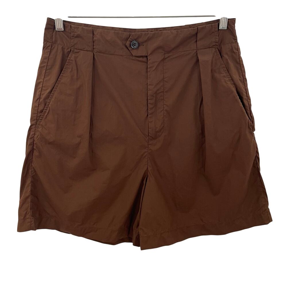 Closed High Waisted Organic Cotton Shorts Brown 31
